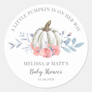 Sticker Rond Un Baby shower Couples Un Peu Citrouille