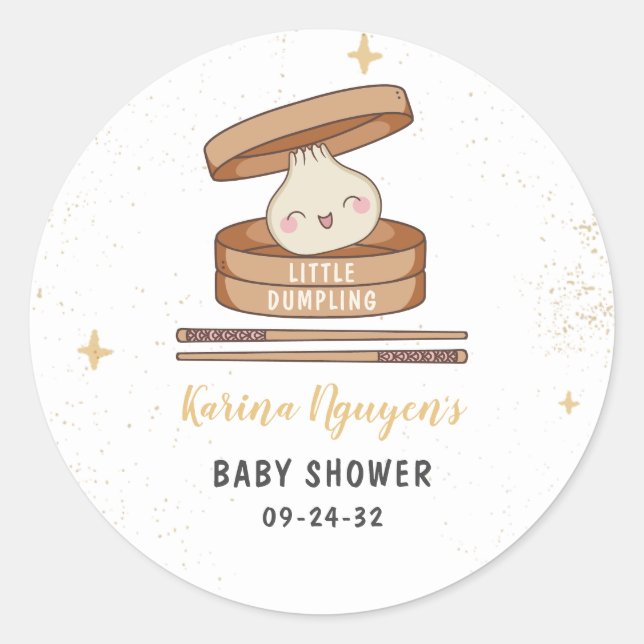 Sticker Rond Un Baby shower Un Peu Déroulant (Devant)