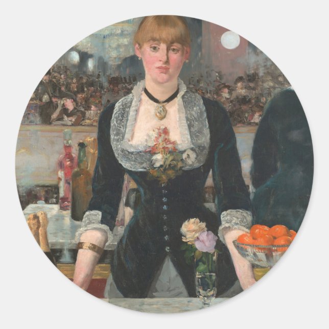 Sticker Rond Un bar aux Folies-Bergère Edouard Manet (Devant)