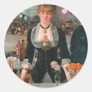 Sticker Rond Un bar aux Folies-Bergère Edouard Manet