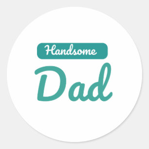 Sticker Rond Un beau papa - le meilleur titre qu'un homme puiss