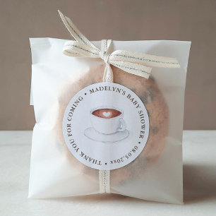 Sticker Rond Un Bébé Brasse Café Thème Douche Favoriser