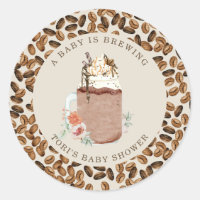 Un Bébé Brasse Du Café Glacé Baby shower Floral