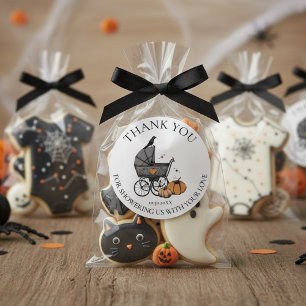 Sticker Rond Un bébé brasse du Merci de Baby shower d'automne
