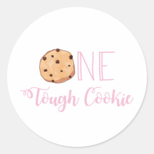 Sticker Rond Un biscuit épais Lait rose et biscuits Anniversair