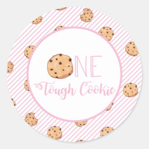 Sticker Rond Un biscuit épais Lait rose et biscuits Anniversair
