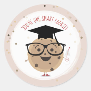 Sticker Rond Un biscuit intelligent et le lait enfants salle de