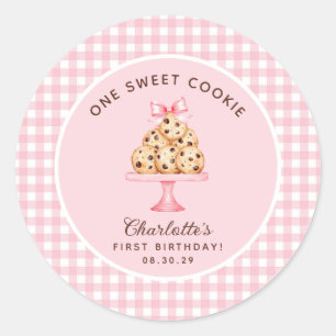 Sticker Rond Un biscuit intelligent Filles premier anniversaire