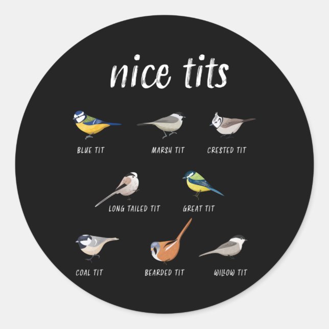 Sticker Rond Un cadeau amusant pour observer les oiseaux d'orni (Devant)