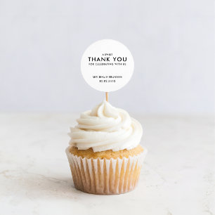 Sticker Rond Un Cadeau de Mariage Minimaliste Classique Merci D
