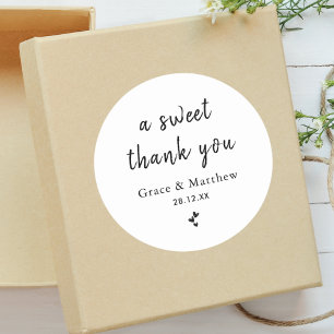 Sticker Rond Un Cadeau de Mariage Minimaliste pour un Doux Merc