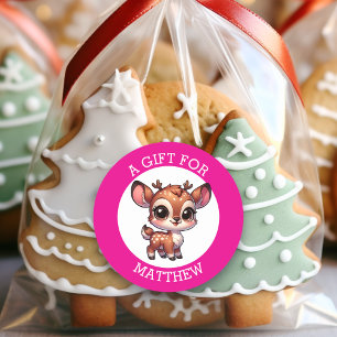 Sticker Rond Un Cadeau Personnalisé Pour Noël