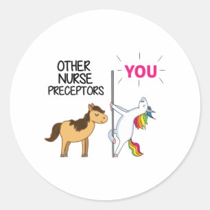 Sticker Rond Un Cadeau Unicorne Awesome Pour Infirmier Précepte