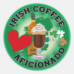 Sticker Rond Un Café Irlandais.