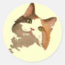 Un chat Calico Vert Portrait Artistique