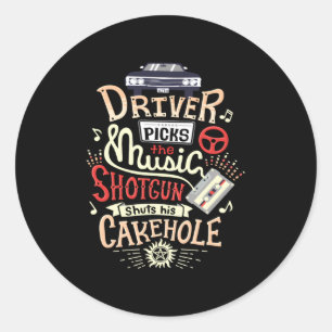 Sticker Rond Un Chauffeur Surnaturel Prend La Musique