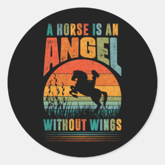 Sticker Rond Un Cheval Est Un Angle Sans Ailes
