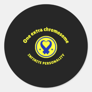 Sticker Rond Un chromosome supplémentaire personnalité infinie