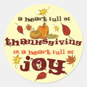 Sticker Rond Un coeur complètement de thanksgiving