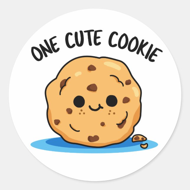 Sticker Rond Un Cute Cookie Funky Food Pun (Devant)