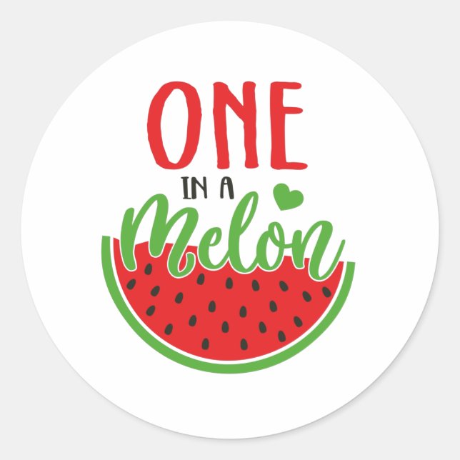 Sticker Rond Un dans un melon (Devant)
