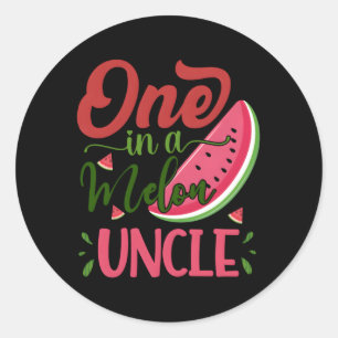 Sticker Rond Un Dans Un Melon Uncle Watermelon Famille Annivers