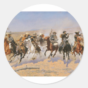 Sticker Rond Un Dash Pour Le Bois Par Frederick Remington