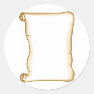 Sticker Rond Un défilement de parchemin