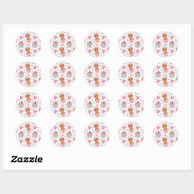 Sticker Rond Un doux matin de Noël (Feuille)