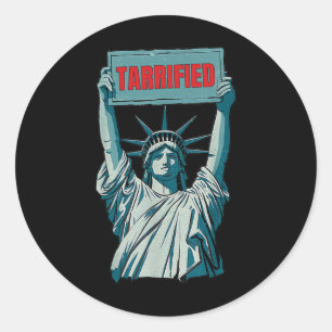 Sticker Rond Un drôle d'humour politique arriéré qui dit anti-T
