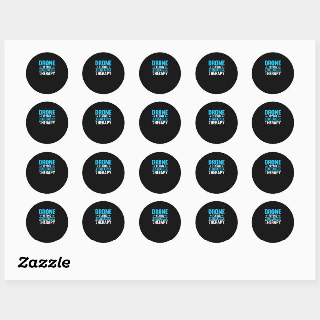 Sticker Rond Un Drone Vols Mieux Que La Thérapie (Feuille)