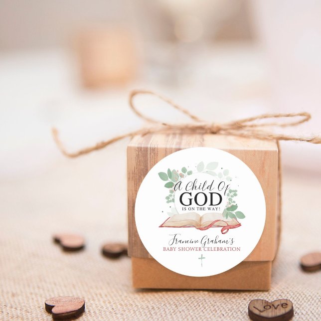 Sticker Rond Un Enfant De Dieu Baby shower (Créateur téléchargé)