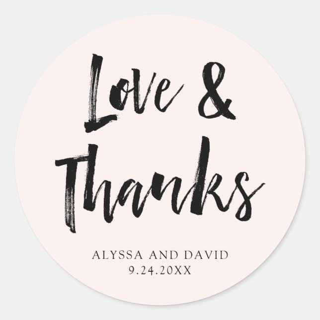 Sticker Rond Un esprit moderne | Mariage rose pâle (Devant)