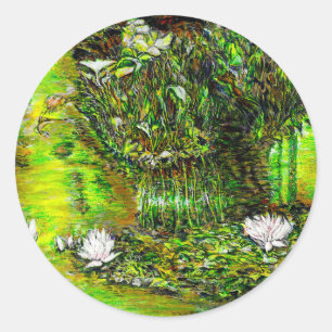 Sticker Rond Un étang avec des pensées impures