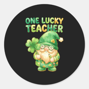 Sticker Rond Un gnome de la Saint-Patrick drôle pour un profess