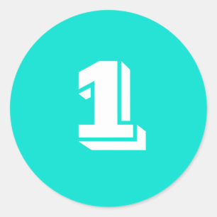 Sticker Rond Un grand nombre d'autocollants ronds turquoise par