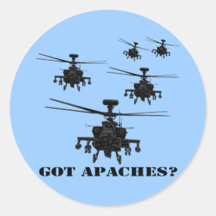 Sticker Rond Un hélicoptère Apache génial