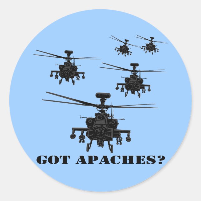Sticker Rond Un hélicoptère Apache génial (Devant)