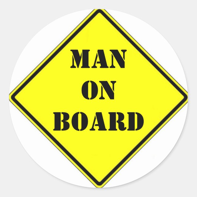 Sticker Rond Un homme à bord (Devant)