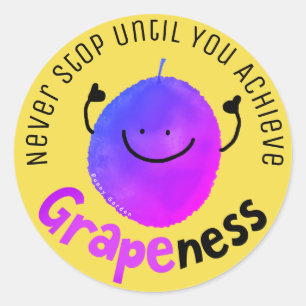 Sticker Rond Un jeu de raisins positif - Obtenir une image