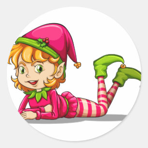 Sticker Rond Un joli elfe ludique