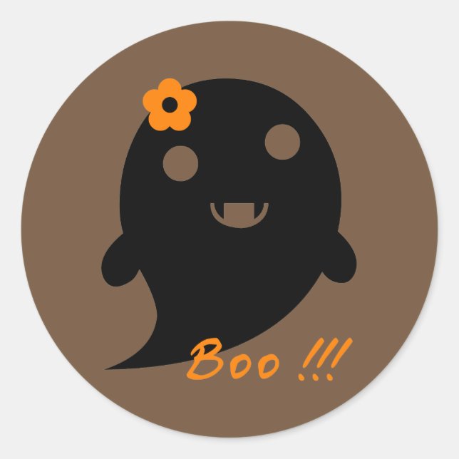 Sticker Rond Un joli fantôme d'Halloween (Devant)
