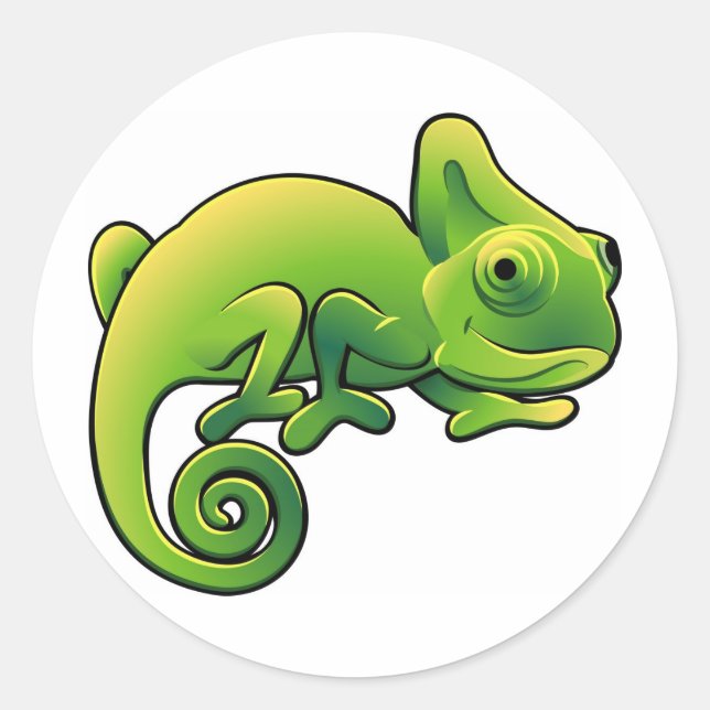 Sticker Rond Un joli lézard caméléon (Devant)