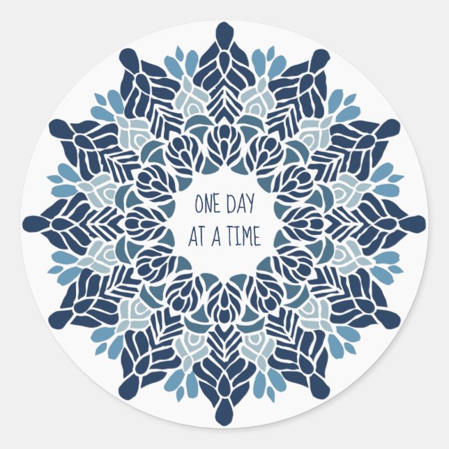 Sticker Rond Un jour à la fois (Devant)