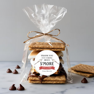 Sticker Rond Un joyeux anniversaire de garçon Happy Camper 