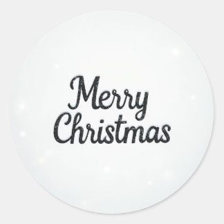 Sticker Rond un joyeux Noël enneigé