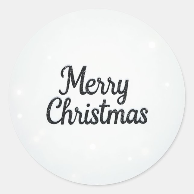 Sticker Rond un joyeux Noël enneigé (Devant)