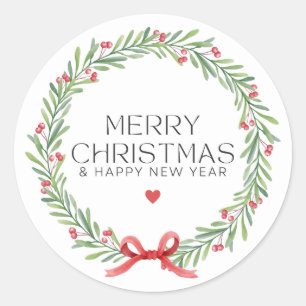 Sticker Rond Un joyeux Noël et une bonne année