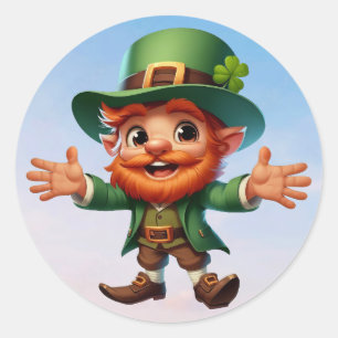 Sticker Rond Un joyeux petit leprechaun le jour de la Saint Pat