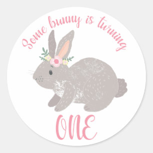 Sticker Rond Un lapin en tourne un !